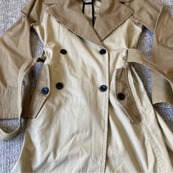 Free Assembly Trench Coat XS‎ Colorblock Neutral Spring Classic - Picture 2 of 8